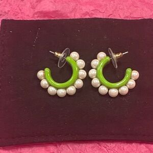 Mignonne Gavigan Lime Green and Pearl Earrings